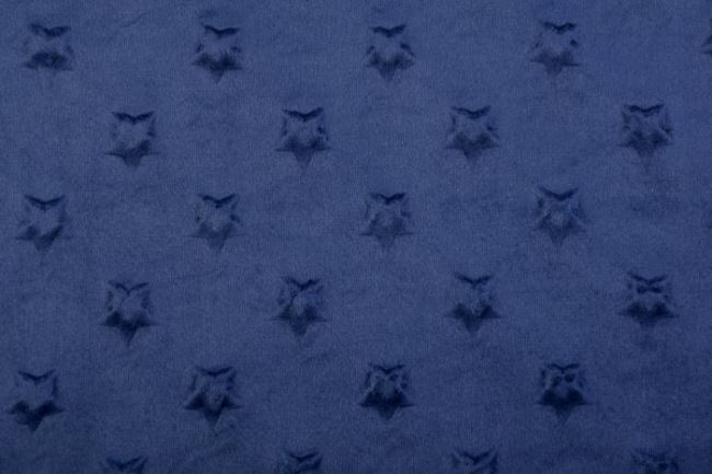 Minky fleece v tmavo modrej farbe s hviezdičkami 61948