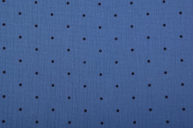 Mušelín v modrej farbe s bodkami 03643/006
