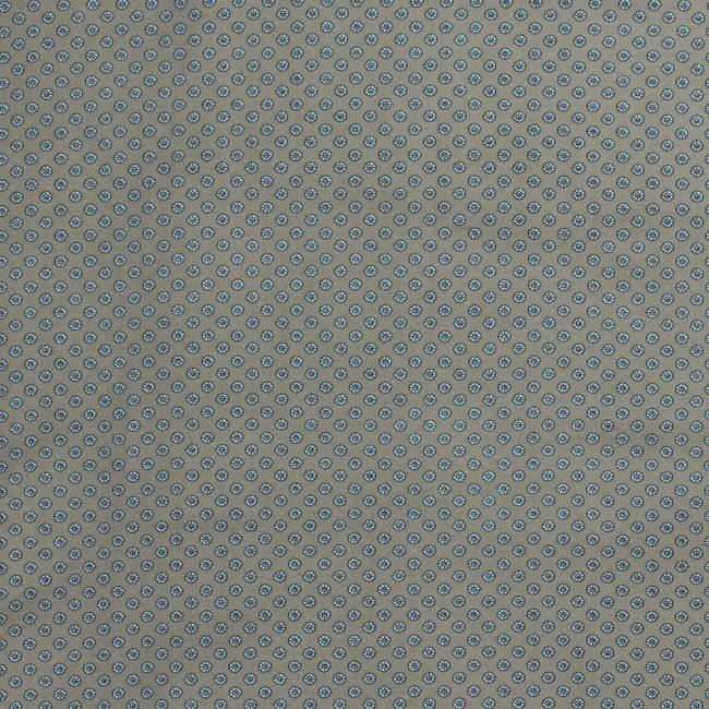 Elastická kostýmová látka v khaki farbe s kvetinovým vzorom 13192/026