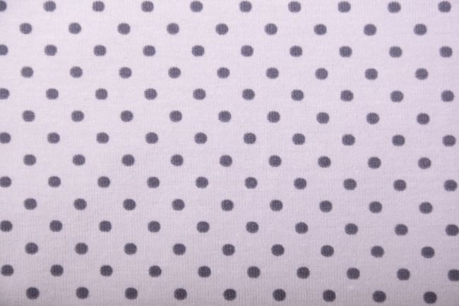 Bavlnený úplet vo svetlo šedej farbe s potlačou drobných bodiek 11800/061