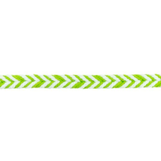 Ozdobná spletená šnúrka v bielej a zelenej farbe 31744