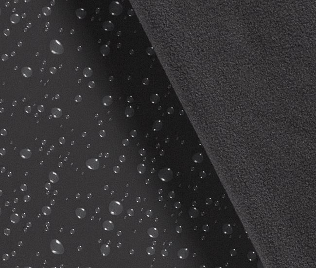 Softshell v tmavo šedej farbe s fóliovou potlačou kvapiek 20449/068