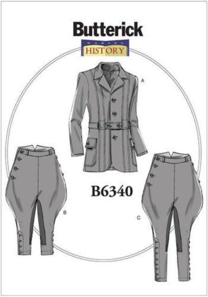 Strih Butterick na historické oblečenie vo veľkosti Xlg-XXxl B6340-XN