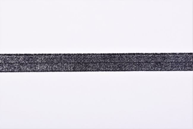 Lesklá čierna gumička o šírke 1,5 cm 41083