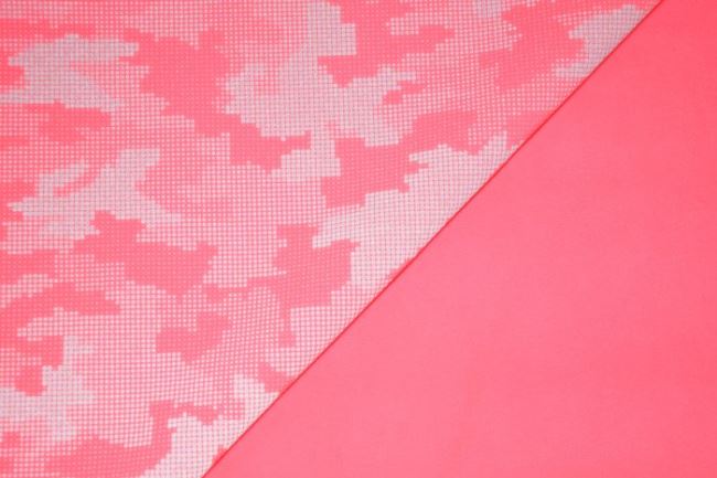 Reflexná softshell v neónovo ružovej farbe s maskáčovým vzorom KC8239-017