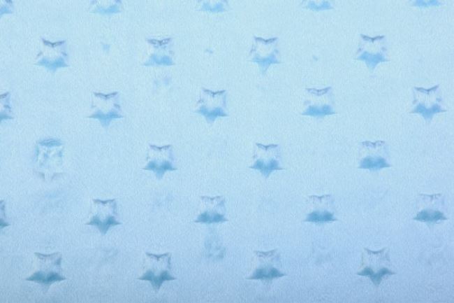 Minky fleece v mentolovej farbe s hviezdičkami 61944