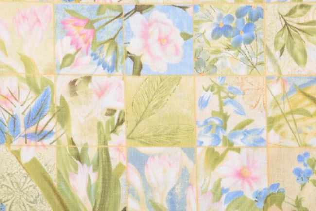 Americká bavlna na patchwork s kvetmi 199PYOPM/60