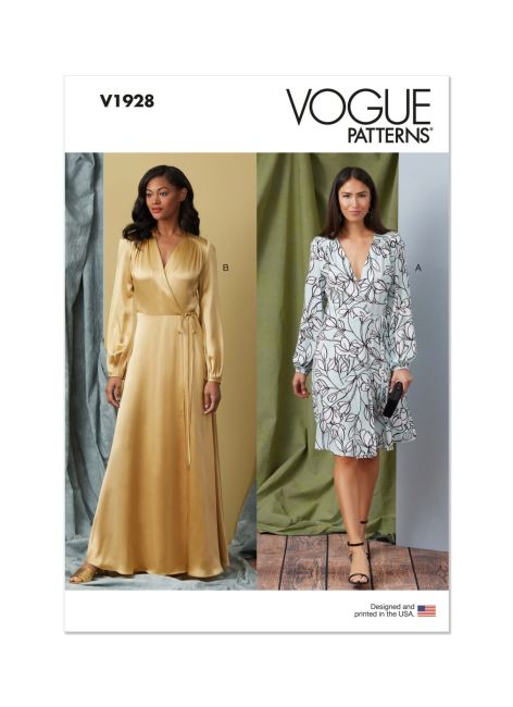 Strih Vogue na dámske šaty vo veľ. 32-40 V1928-A5