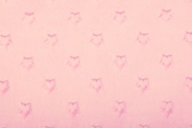 Minky fleece vo svetlo ružovej farbe s hviezdičkami 61941