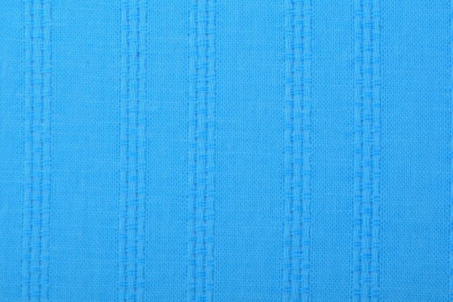 Bavlnená látka v modrej farbe s ozdobným vzorom pruhov PAR164