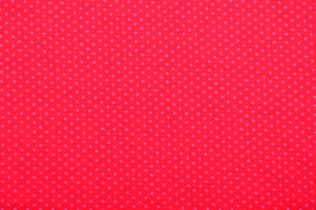 Bavlnený úplet v červenej farbe so svetlými bodkami 08005/015
