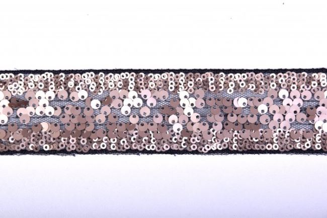 Ozdobné flitre v medenej farbe so šírkou 3,5 cm 1981021
