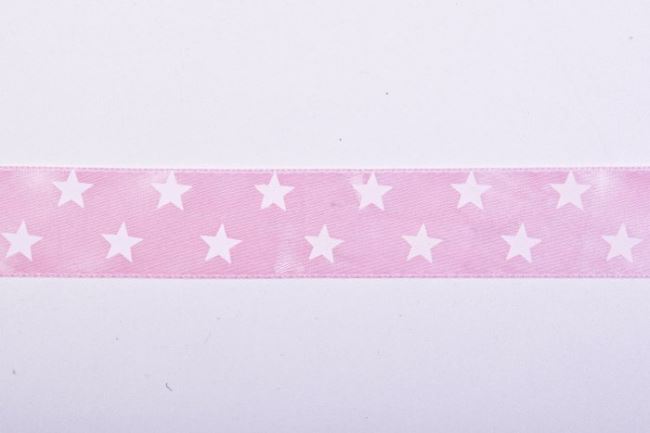 Ozdobná stuha v ružovej farbe s hviezdami 11314