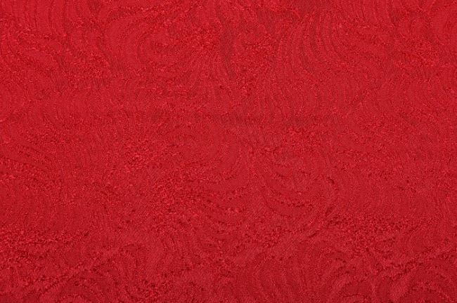 Kostýmová látka v červenej farbe s tkaným vzorom 2425/015
