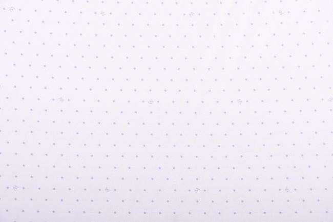 Podšívka polyesterová v bielej farbe s tkaným vzorom bodiek PD0112