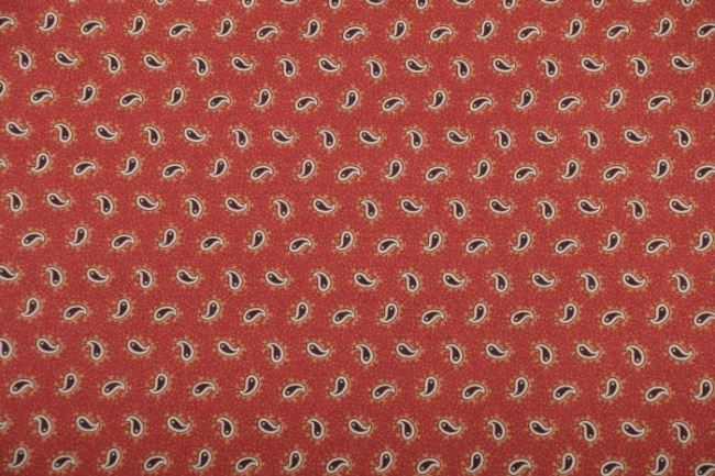 Americká bavlna z kolekcie Spice it up v červenej farbe s kašmírovým vzorom 38058-16