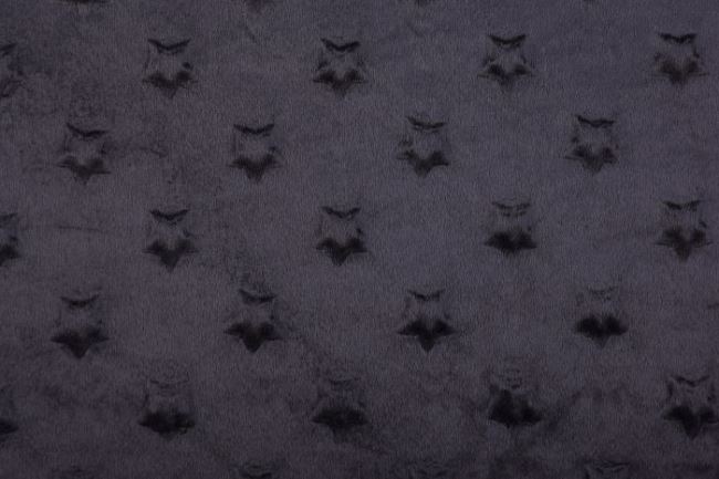 Minky fleece v čiernej farbe s hviezdičkami 61949