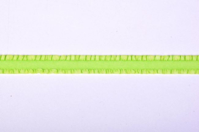 Lemovacia gumička s volánmi v jasne zelenej farbe o šírke 1,2 cm 43513