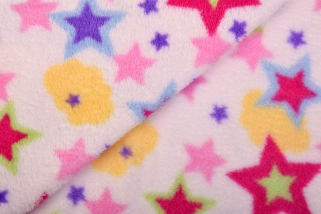 Wellness fleece smotanovej farby s hviezdičkami JA42