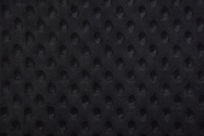 Minky fleece v čiernej farbe s vytlačenými bodkami 03347/069