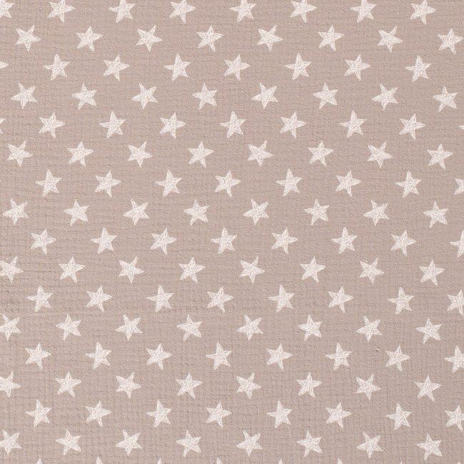 Mušelín v béžovej farbe s hviezdami 15514/052