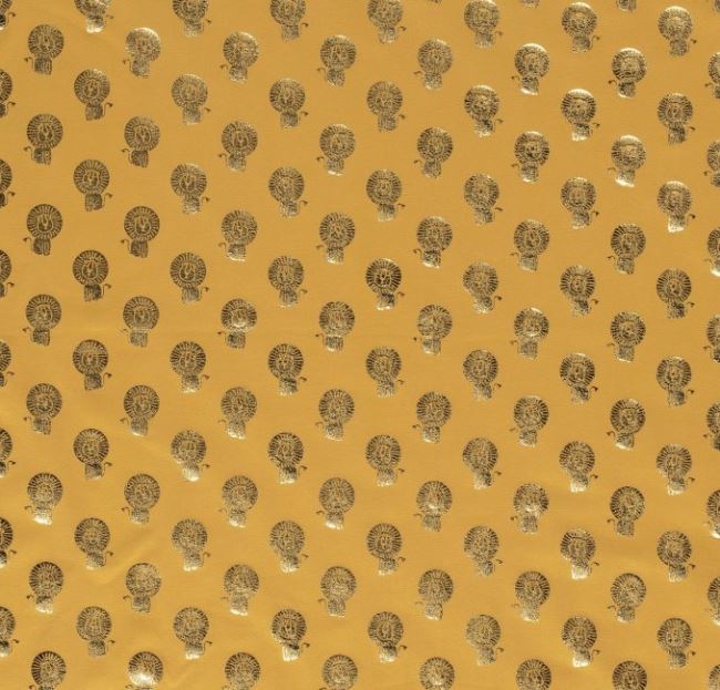 Bavlnený úplet žltej farby s levíkmi 13046/034