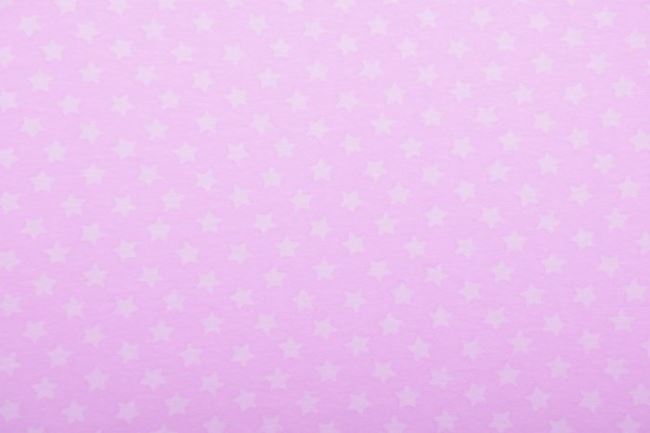 Bavlnený úplet v ružovej farbe s potlačou hviezdičiek 131.951/3014