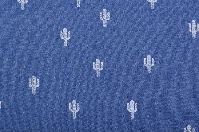 Košeľová džínsovina s potlačou kaktusov Q11050-008