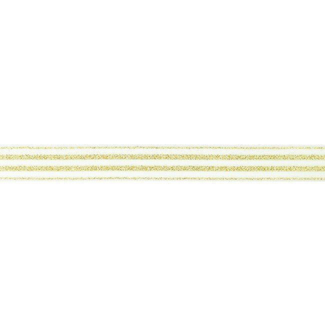 Ozdobná biela guma so zlatými pruhmi široká 2 cm 31834