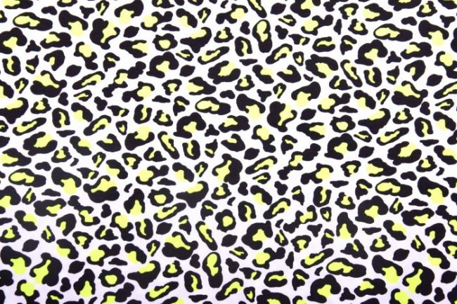 Bavlnený úplet so žltým zvieracím vzorom v neónovej farbe 11388/035