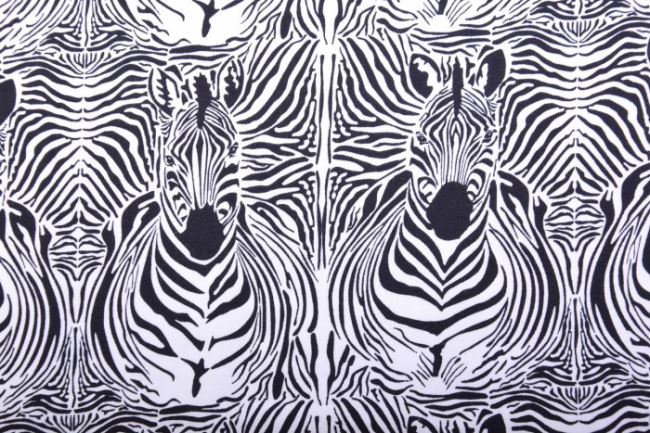 Bavlnený úplet so zvieracím vzorom zebry 62302