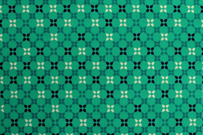 Bavlna so vzorom v zelenkavej farbe 6509/24