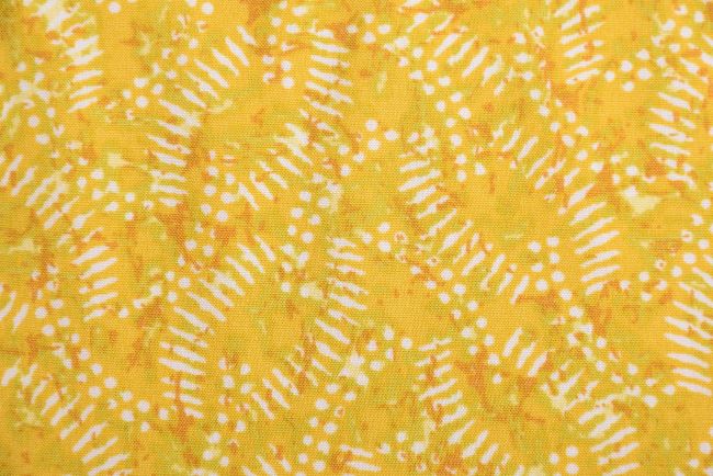 Viskóza v žltej farbe s abstraktnou potlačou 18901/570