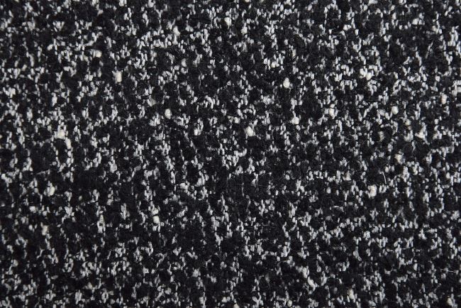 Vlnená kabátová látka v čierno bielej farbe NS242