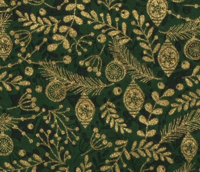 Vianočná bavlnená látka v zelenej farbe 18733/025