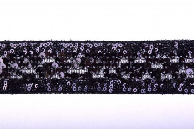 Ozdobné čierne flitre so šírkou 3,5 cm ZZ981021
