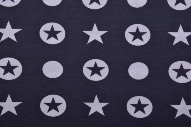 bavlnený šedý úplet s potlačou hviezd a bodiek 2504/068-V