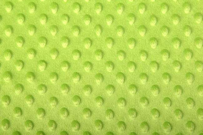 Minky fleece v jasne zelenej farbe s vytlačenými bodkami 03347/023
