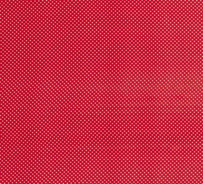Šifón v červenej farbe s drobnou potlačou bodiek 13200/015