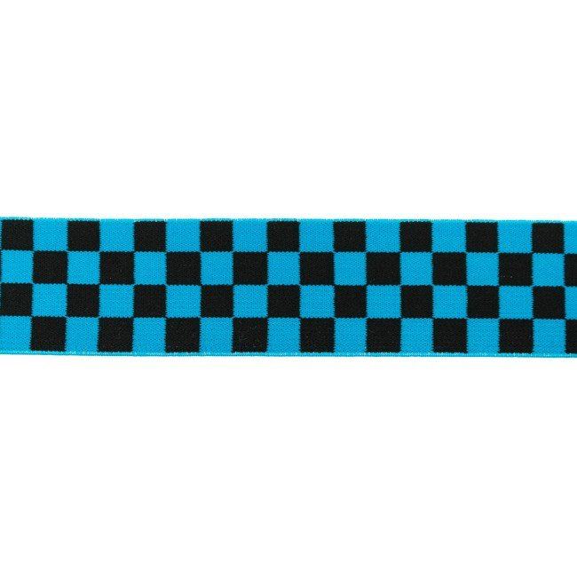 Ozdobná guma s modrou šachovnicou 4 cm 45357