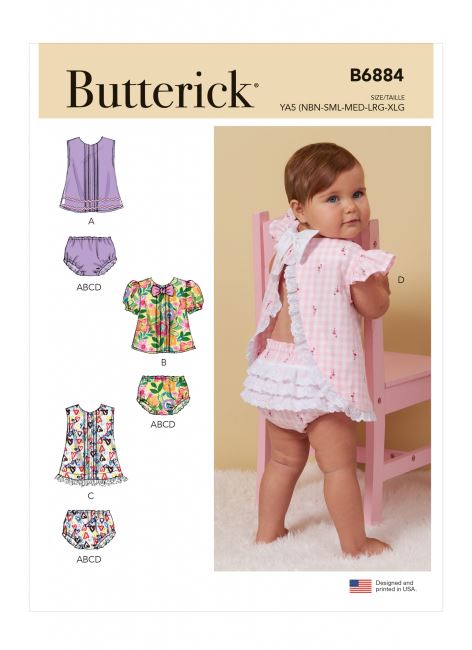 Strih Butterickna dojčenské oblečenie vo veľ.NBN-XLG B6884-YA5