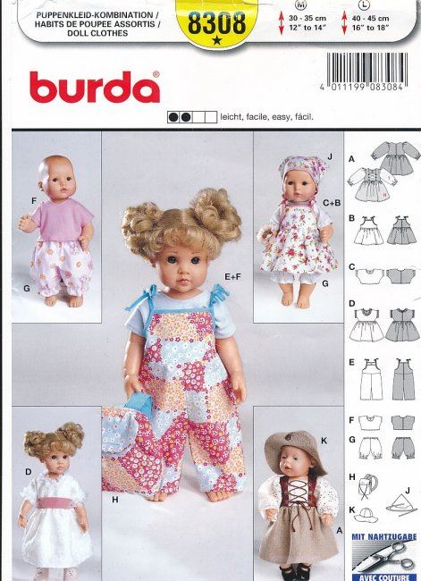 Strih oblečenia na detskú bábiku 8308