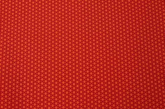 Oranžová bavlna so vzorom koliesok 6507/036
