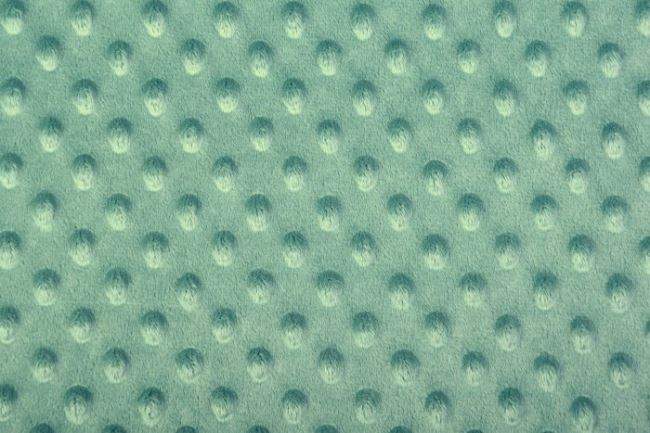 Minky fleece v mentolovej farbe s vytlačenými bodkami 03347/022