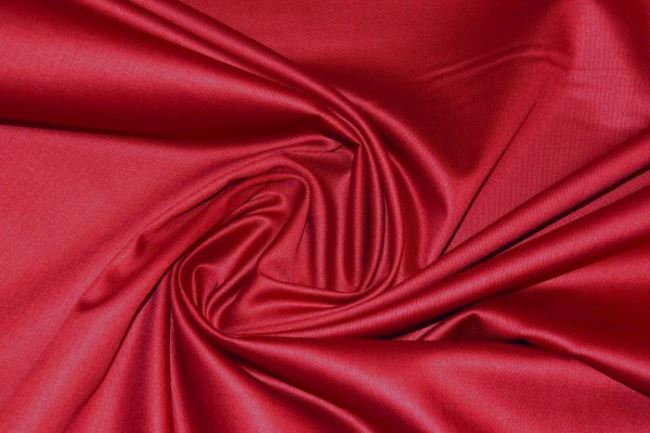 Bavlnené lesklé plátno v tmavo červenej farbe TM1001-016