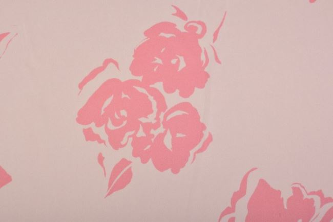 Satén s ružovým kvetinovým vzorom B9869/050