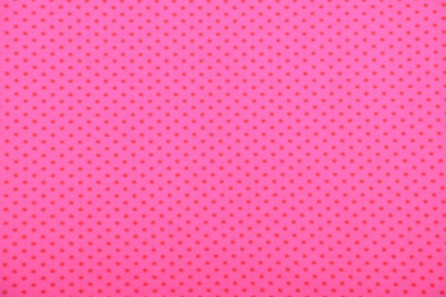 Bavlnený úplet v tmavo ružovej farbe s drobnými bodkami 08005/115