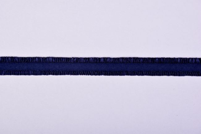 Lemovacia guma s volánmi v tmavo modrej farbe so šírkou 1,2 cm 43509