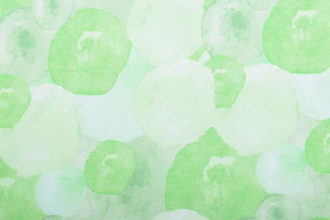 Bavlnený úplet s potlačou v zelenej farbe 62987