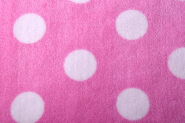Flanel fleece v ružovej farbe s bodkami 130.575/5018